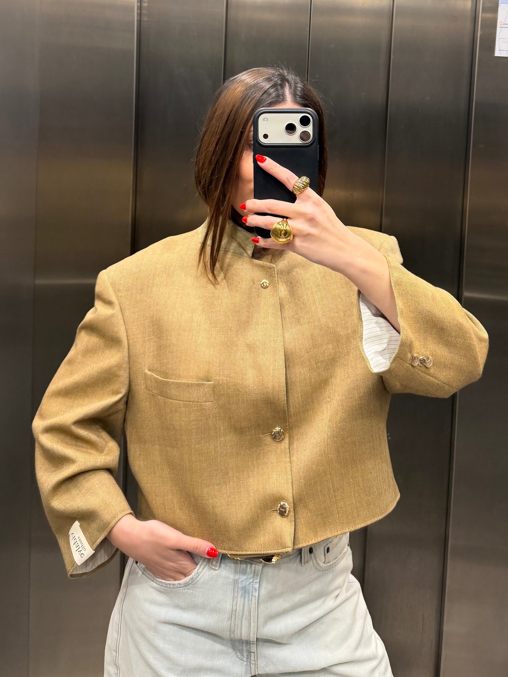 CROP GOLDEN BLAZER 032 vidalyestudio