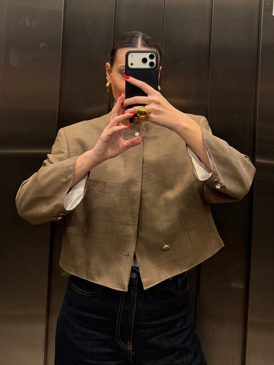 CROP GOLDEN BLAZER 024 vidalyestudio